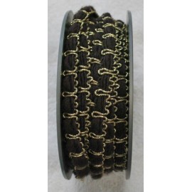 Braid h 1 cm, brown and gold
