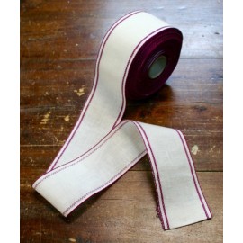 Border linen h 8.5 cm - Colour White/Violet